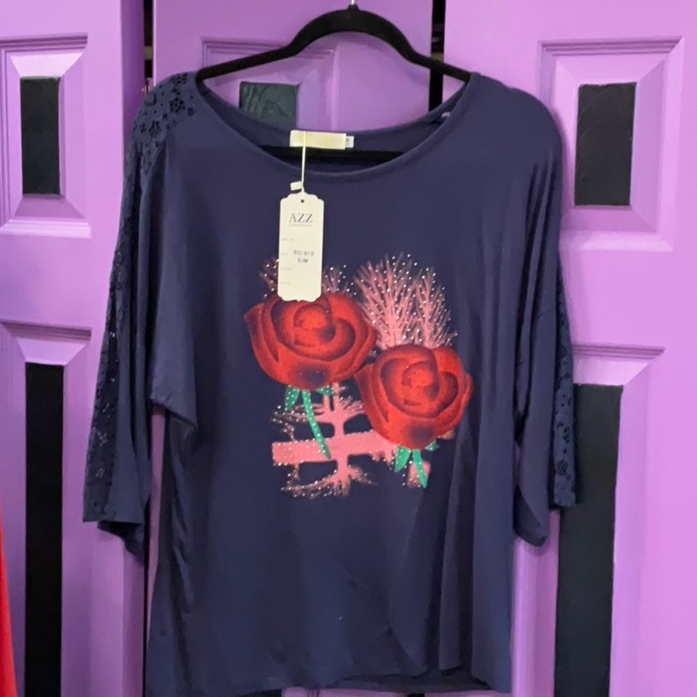 Azz fashion woman’s tops size s/m navy blue